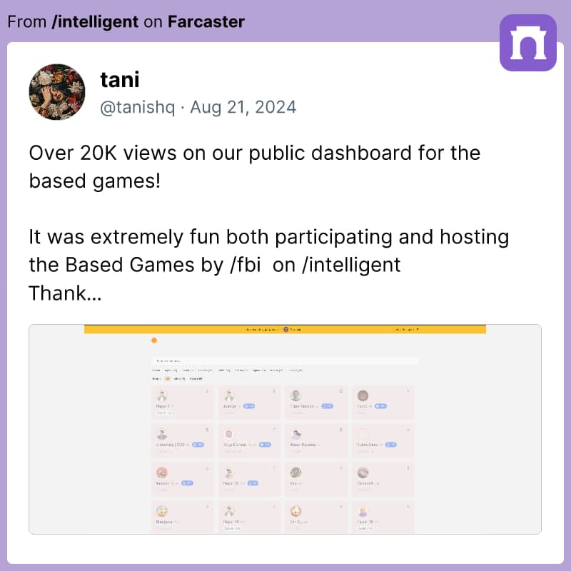 Farcaster post screenshot
