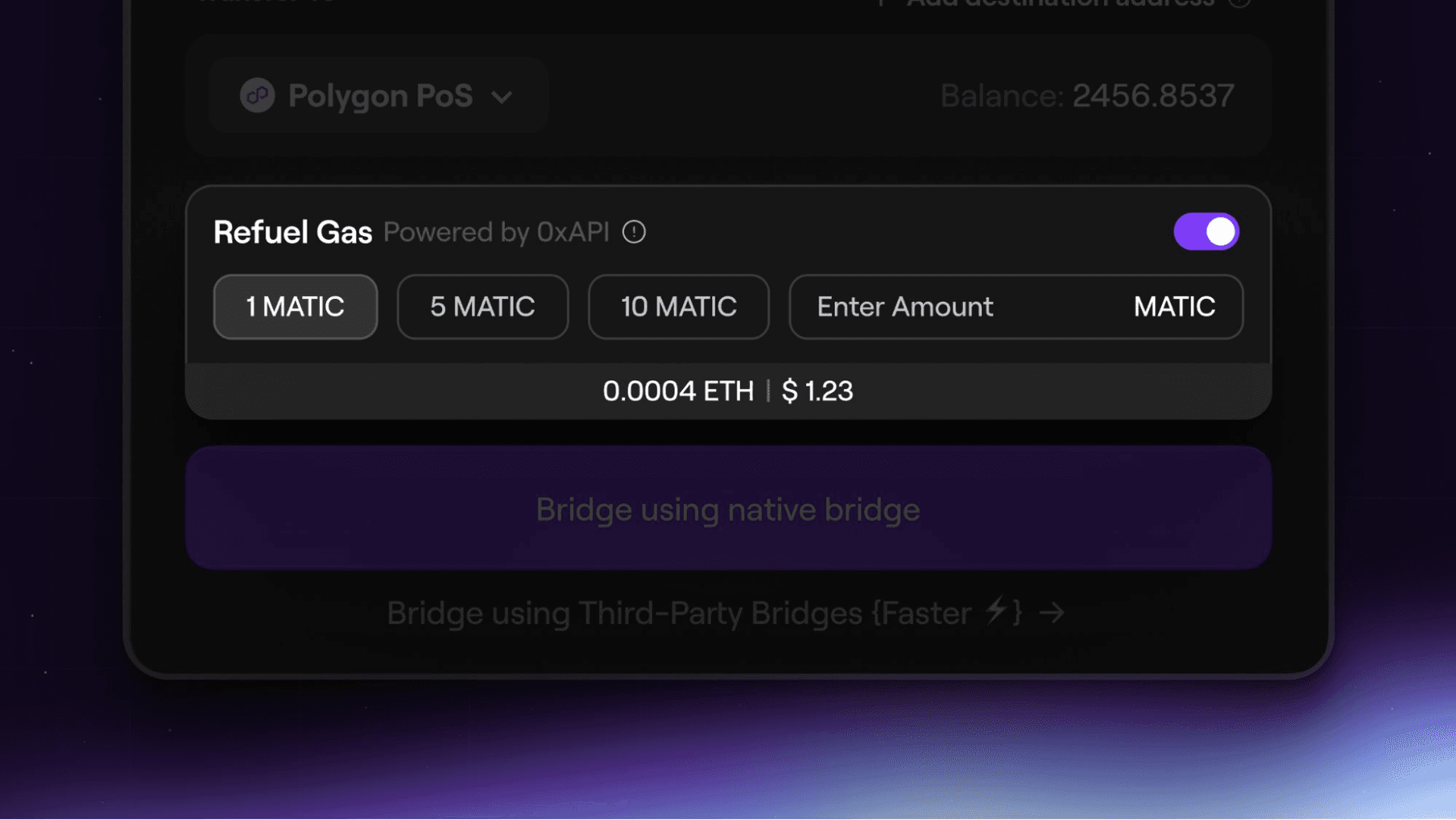 Low gas after bridging example
